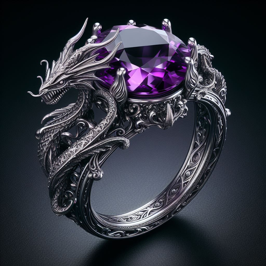 Amethyst Dragon Ring