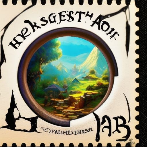 Stamp with a Door to Middle Earth