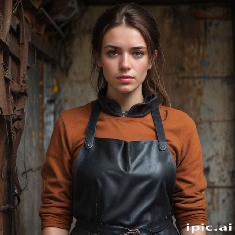 Woman in apron in a holding cell - 7