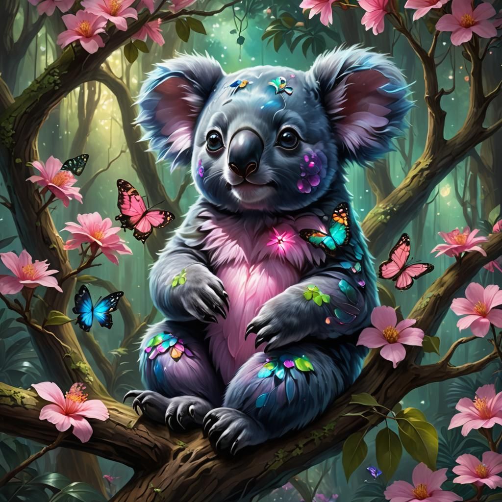 Koala and Butterflies