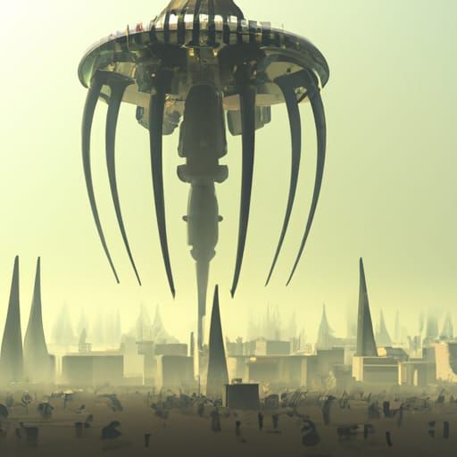 Alien Spacecraft Watching Humans