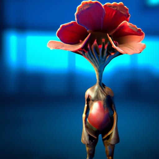 Flower growing from a torso