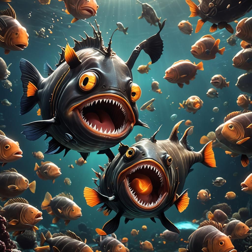 Deep Sea Angler Fish - AI Generated Artwork - NightCafe Creator