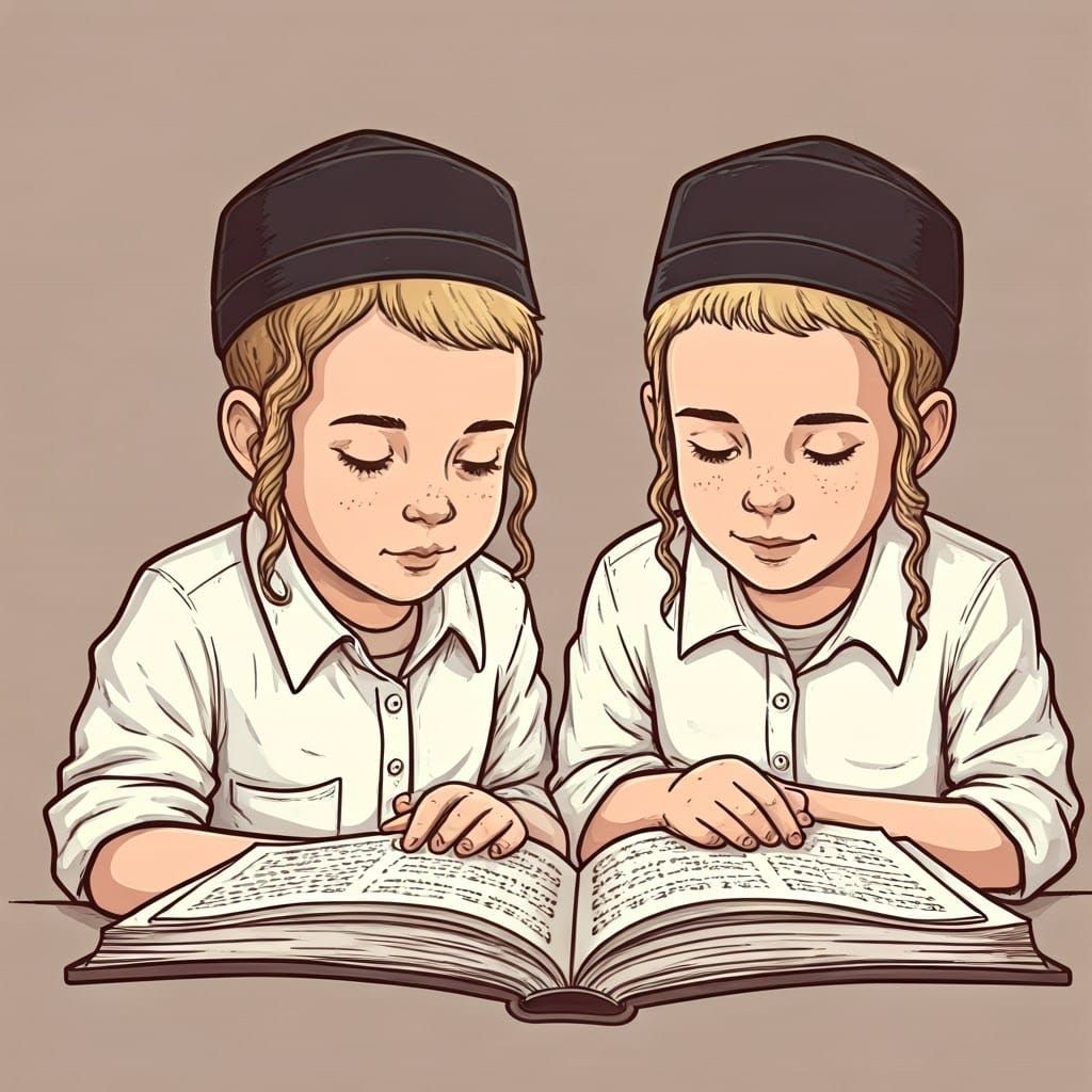 Ultra-Orthodox Children Studying Together