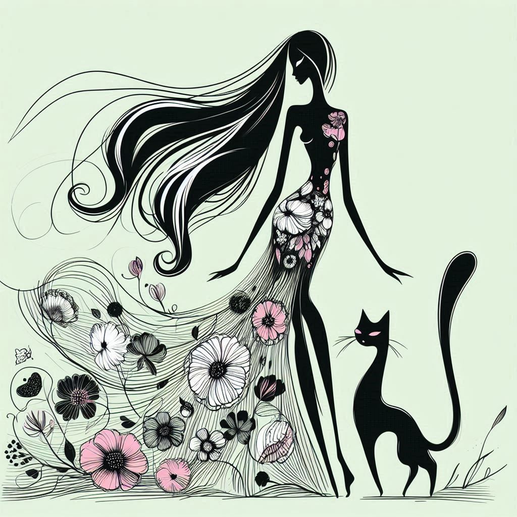 A woman and her cat
