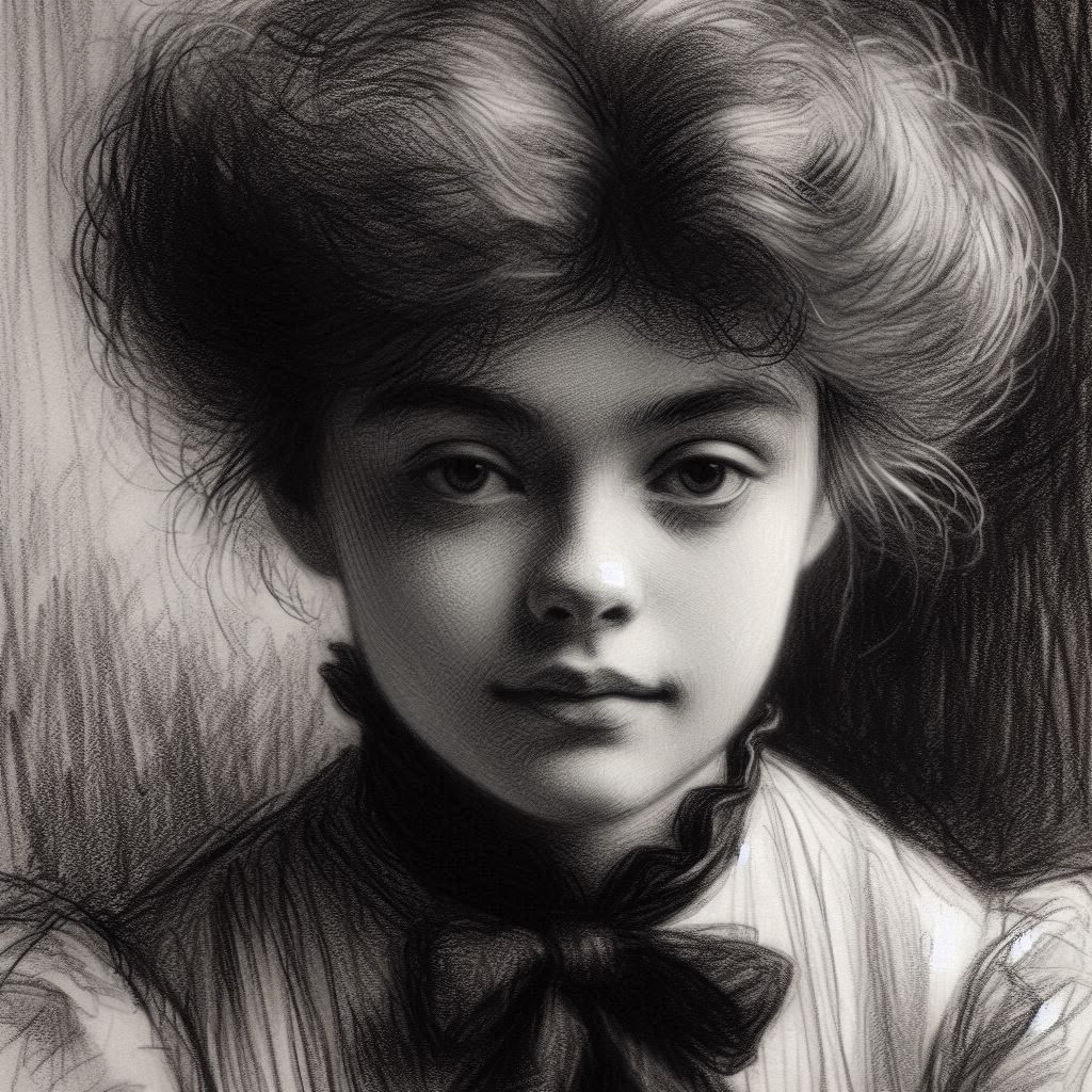 Charcoal portrait Mary Cassatt