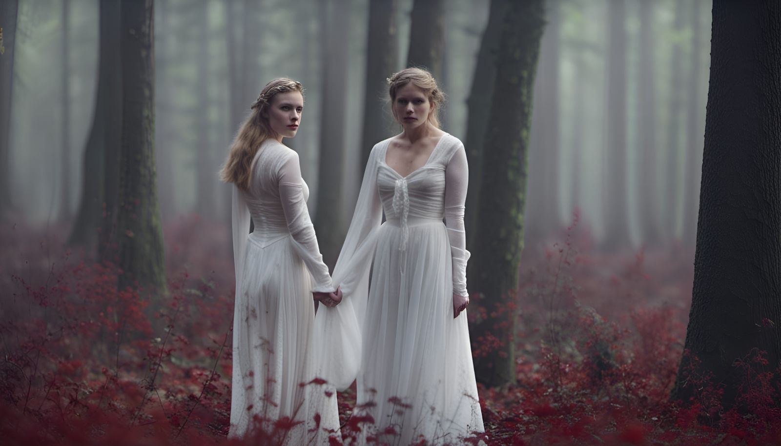 Pale brides in the red forest