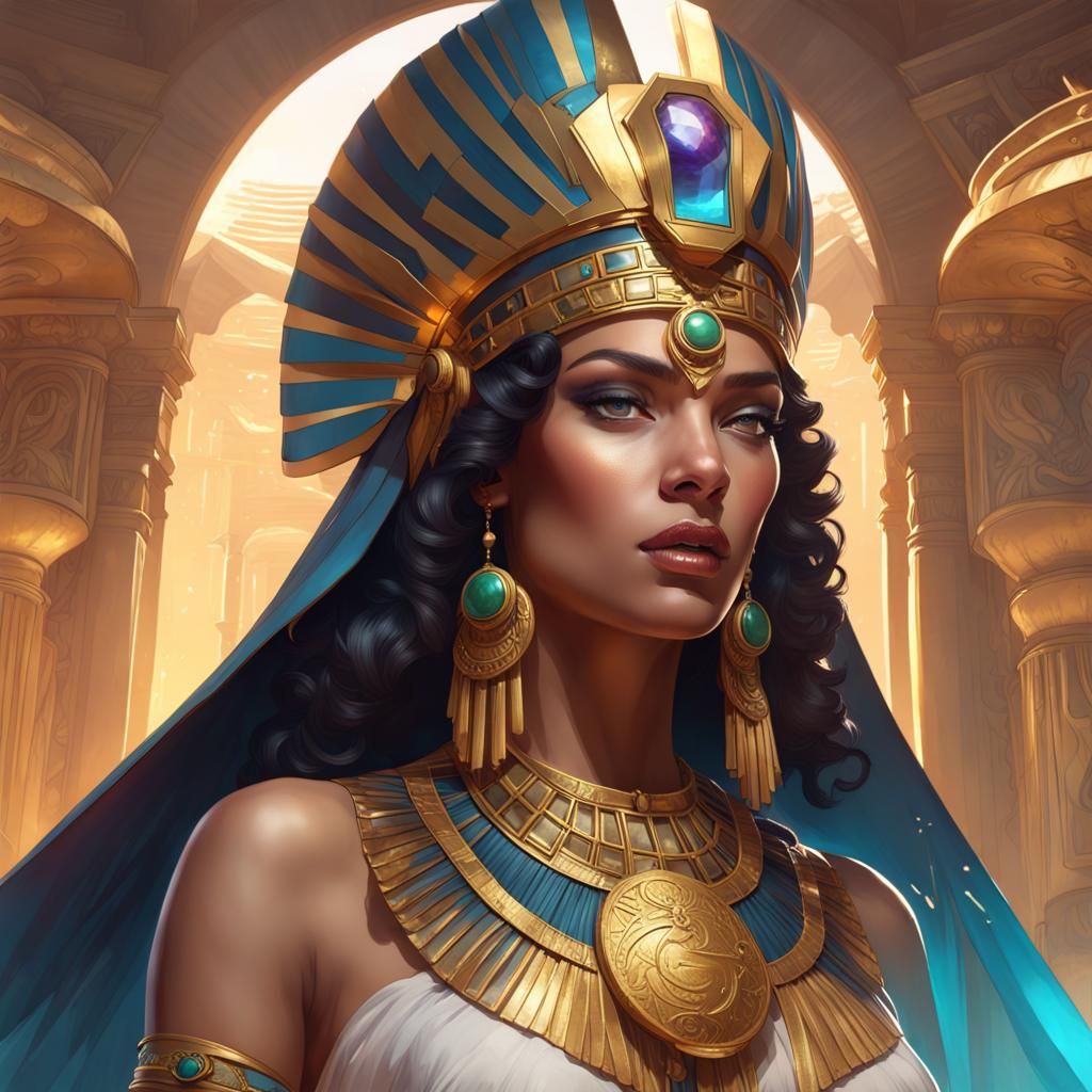 Cleopatra Queen of Egypt of gold and precious stones , 8k resolution ...