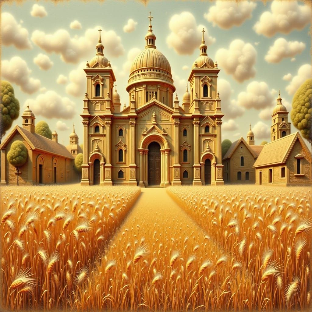 <lora:straw:1.0> Cathedral of St. Peter and St. Paul, made of straw
