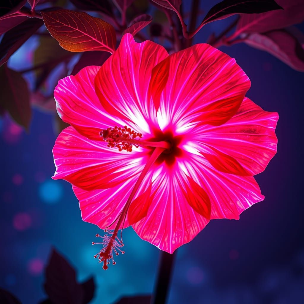 Surreal Synthwave Hibiscus II 