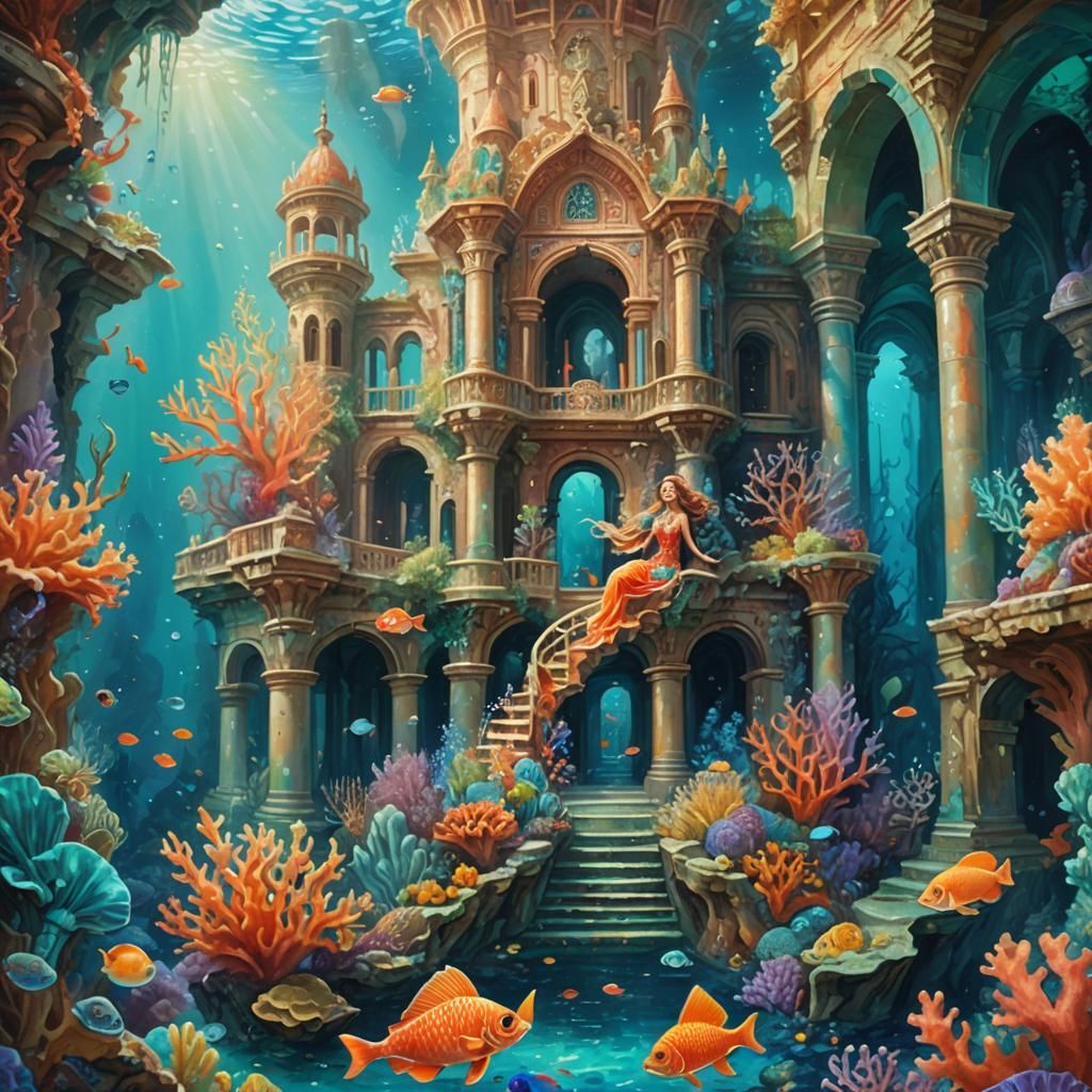 Colorful corals and tropical fish