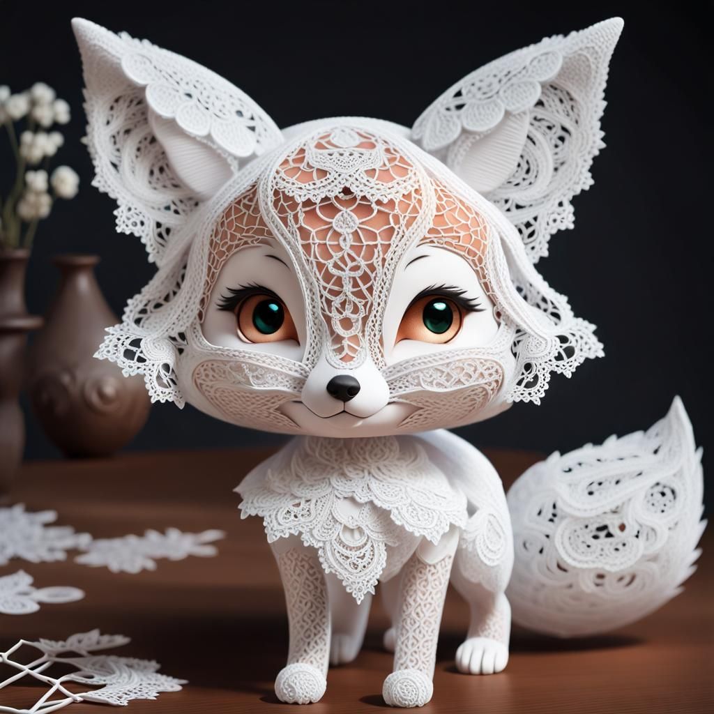 Lace fox  by @Amoeba
