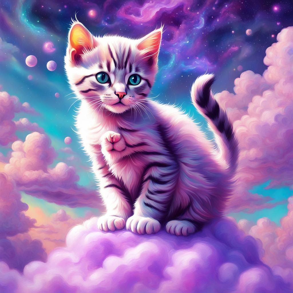 Cute pastel galaxy cat icon