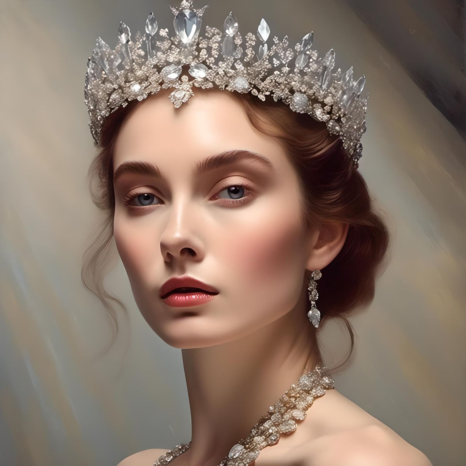 Beautiful woman wearing Scintillating cut crystal <lora:Cut Crystal:1.0> crown and jewelery, sharply faceted
