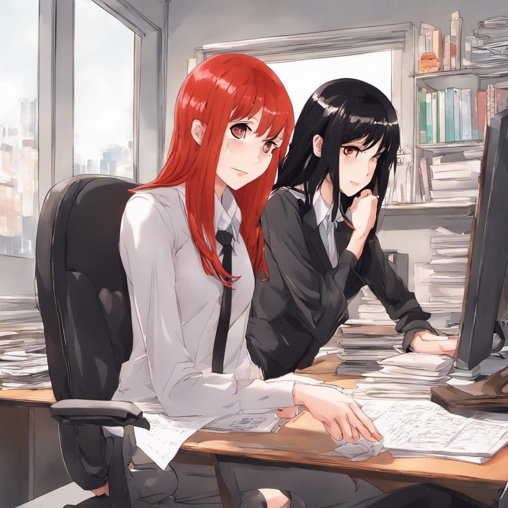 Moon visiting Red at work