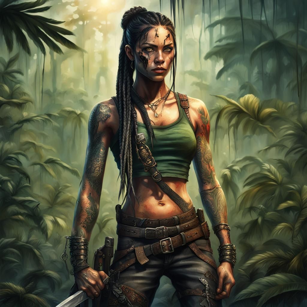 Full body portrait of Attractive, muscular, young, strong wo...
