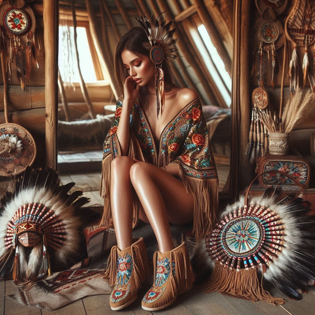 Moccasins and handbag