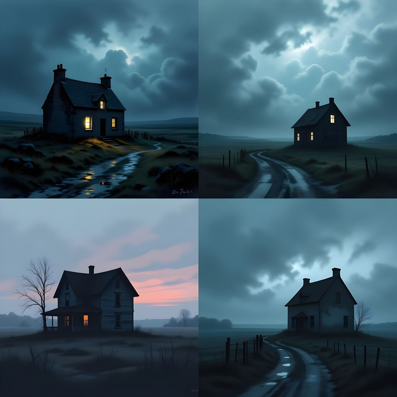 Isolated House in a Serene Landscape