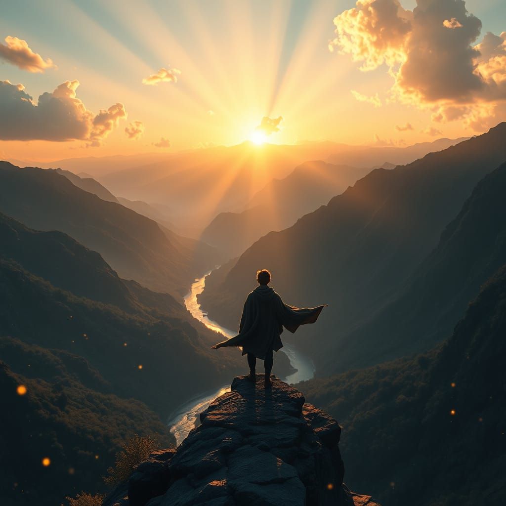 Breathtaking Sunrise Over Mystical Mountains