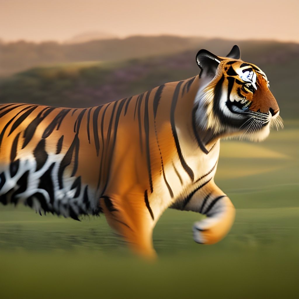 Tiger on the Hunt AI Generated Artwork NightCafe Creator