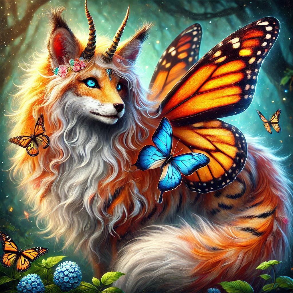 fox, butterflies, tiger, goat  by @Anya Sylver Foxx