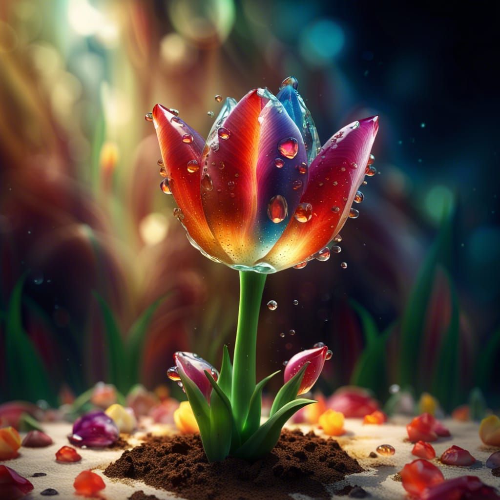 Emerging Beauty Enticed By Rain Droplets