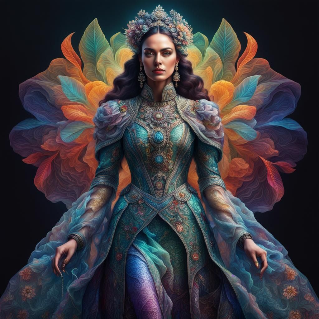 Beautiful Woman in Translucent Clothing: Hyperrealistic Port...