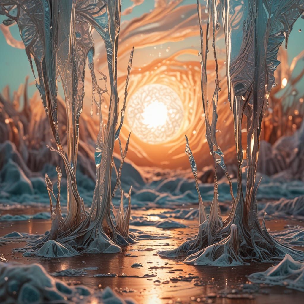 Abstract Zentangle Crystal Fusion with Bold Brush Strokes