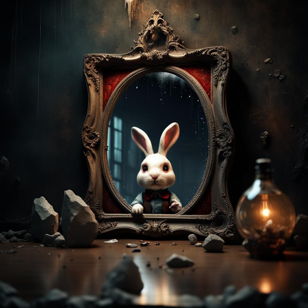 "Follow Me Through The Looking Glass" AI Generated Artwork