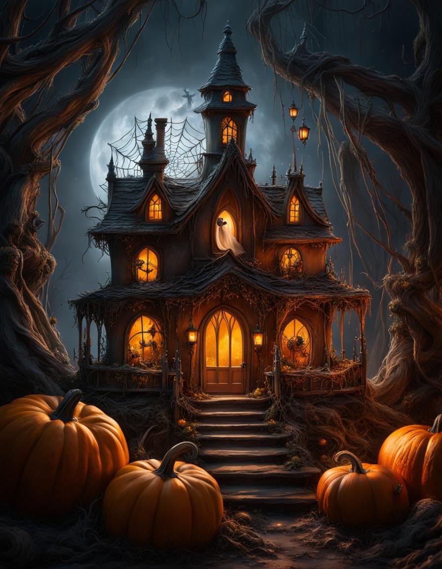 Halloween 🎃 House - AI Generated Artwork - NightCafe Creator