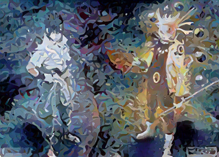 splatter painting of naruto and sasuke