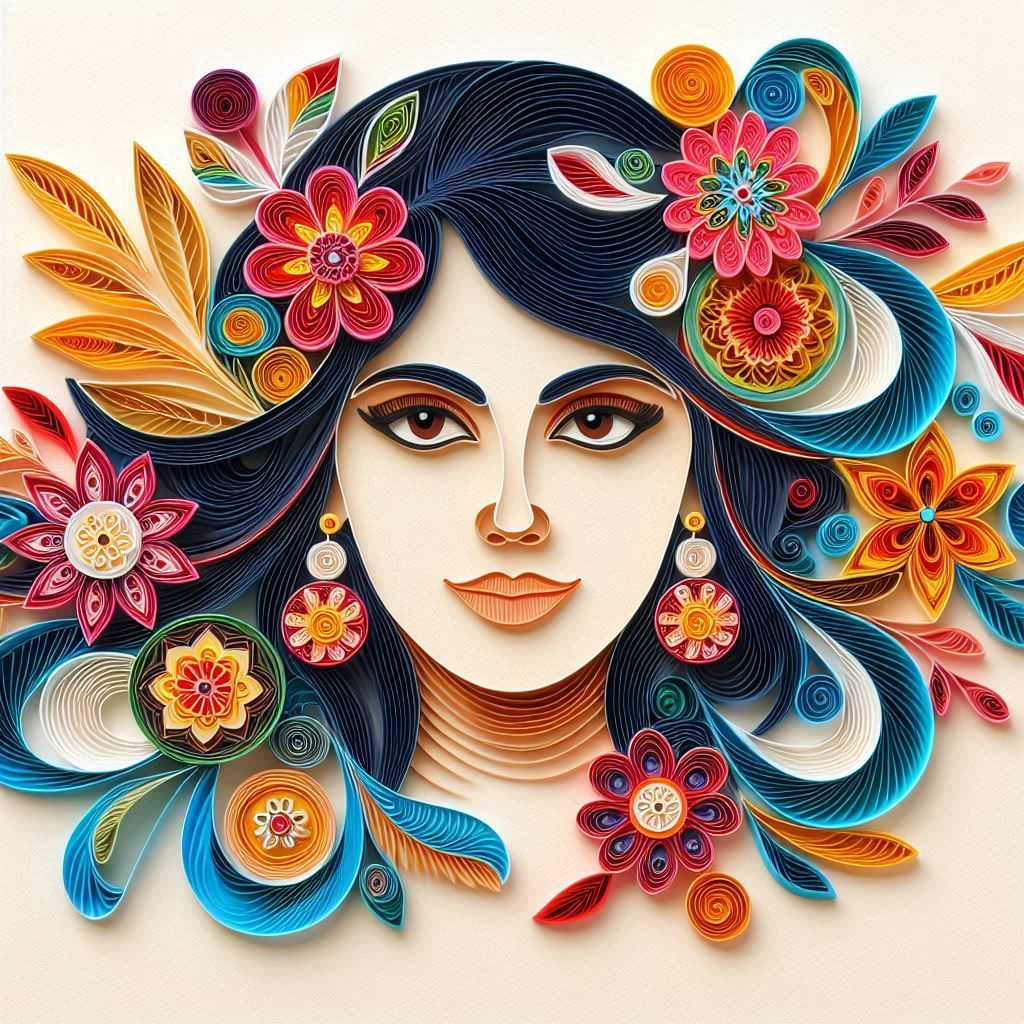 Paper quilling portrait