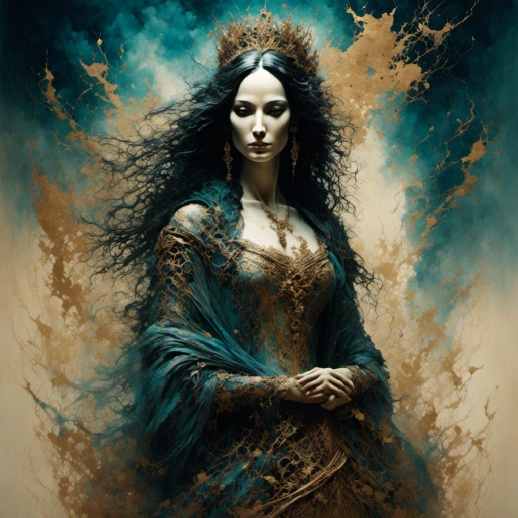 Mona Lisa <lora:Woodsplash:1.0> punk it <lora:Midnight Vibra...