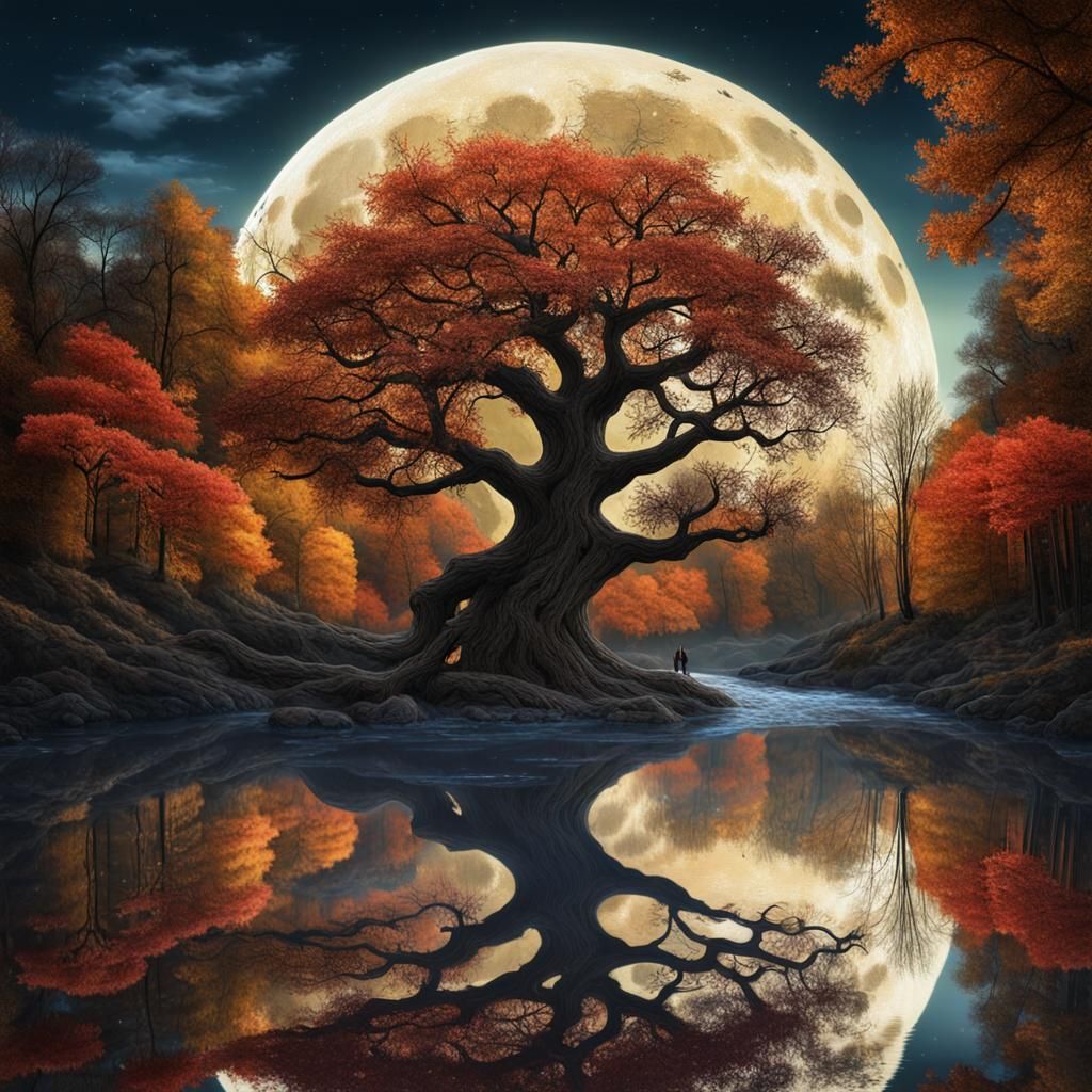 Full moon rising: reflections..  by @TravellerUK