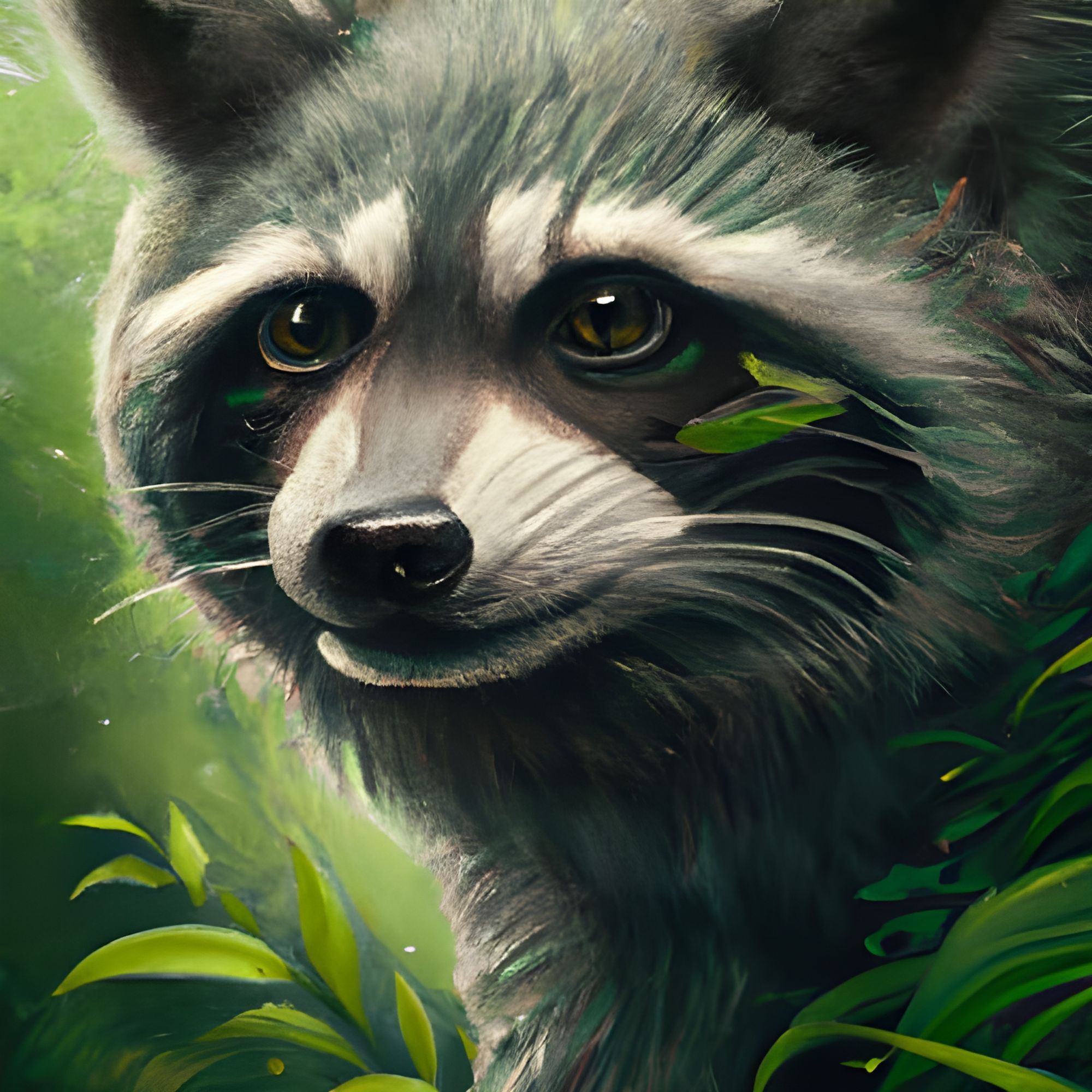 Wild Raccoon - AI Generated Artwork - NightCafe Creator