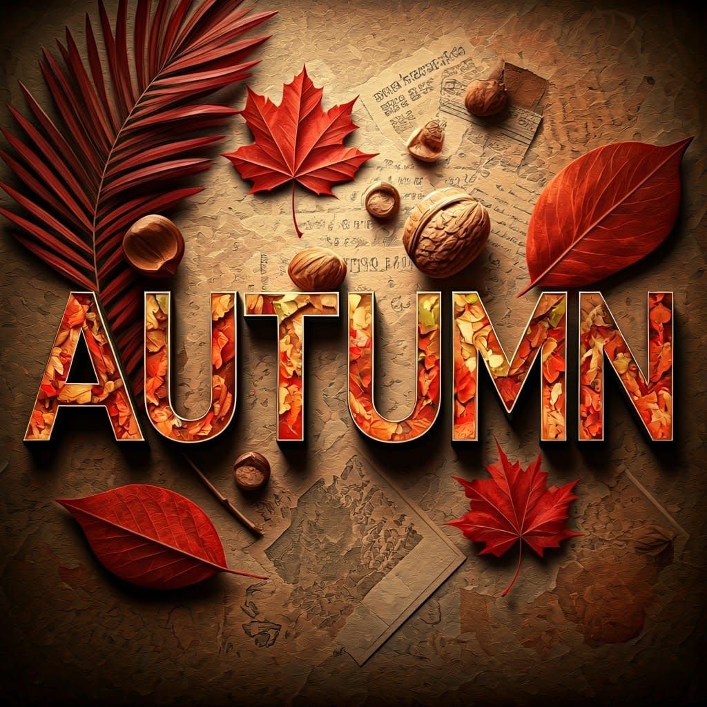 Realistic Autumn Collage Art