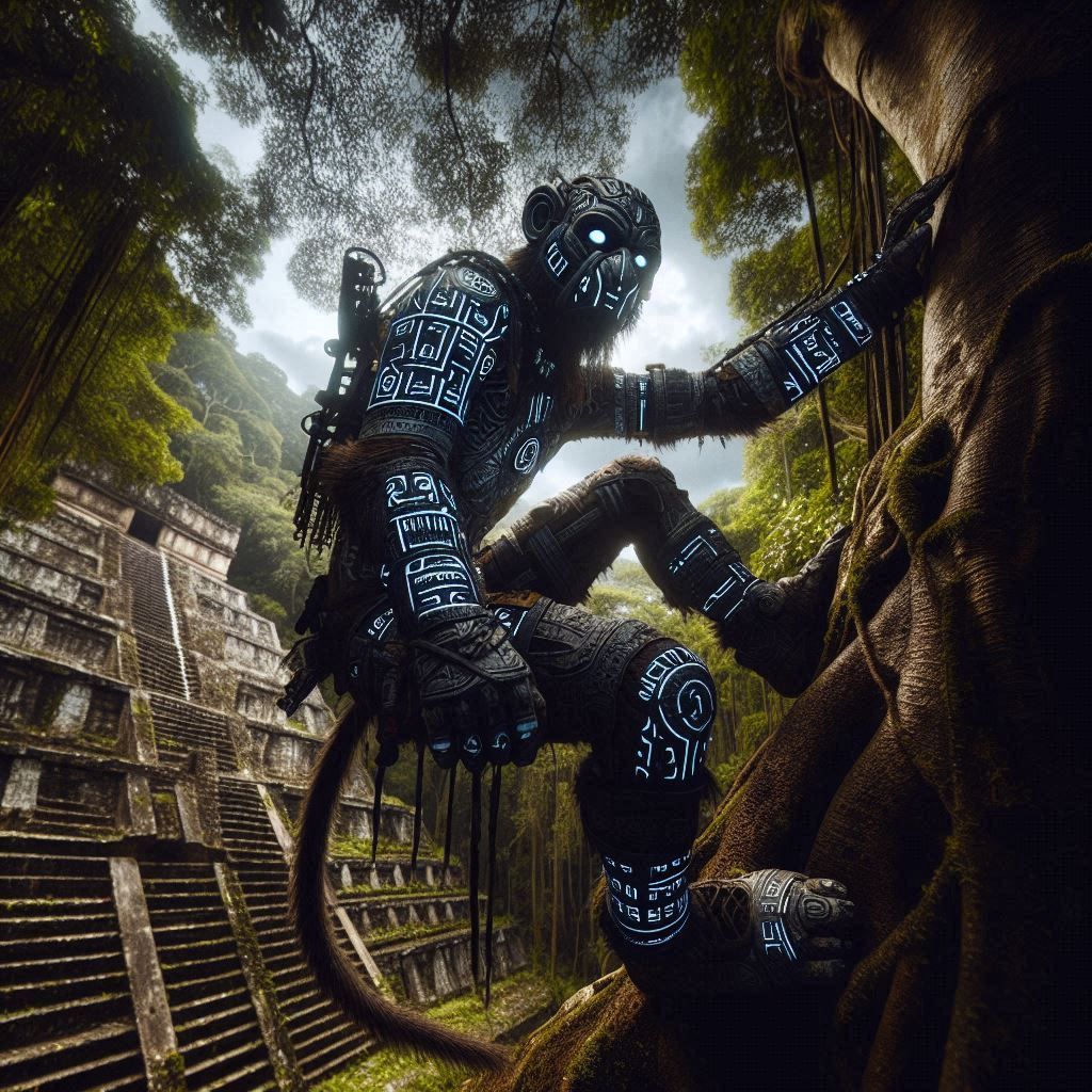 Aztec monkey Warrior