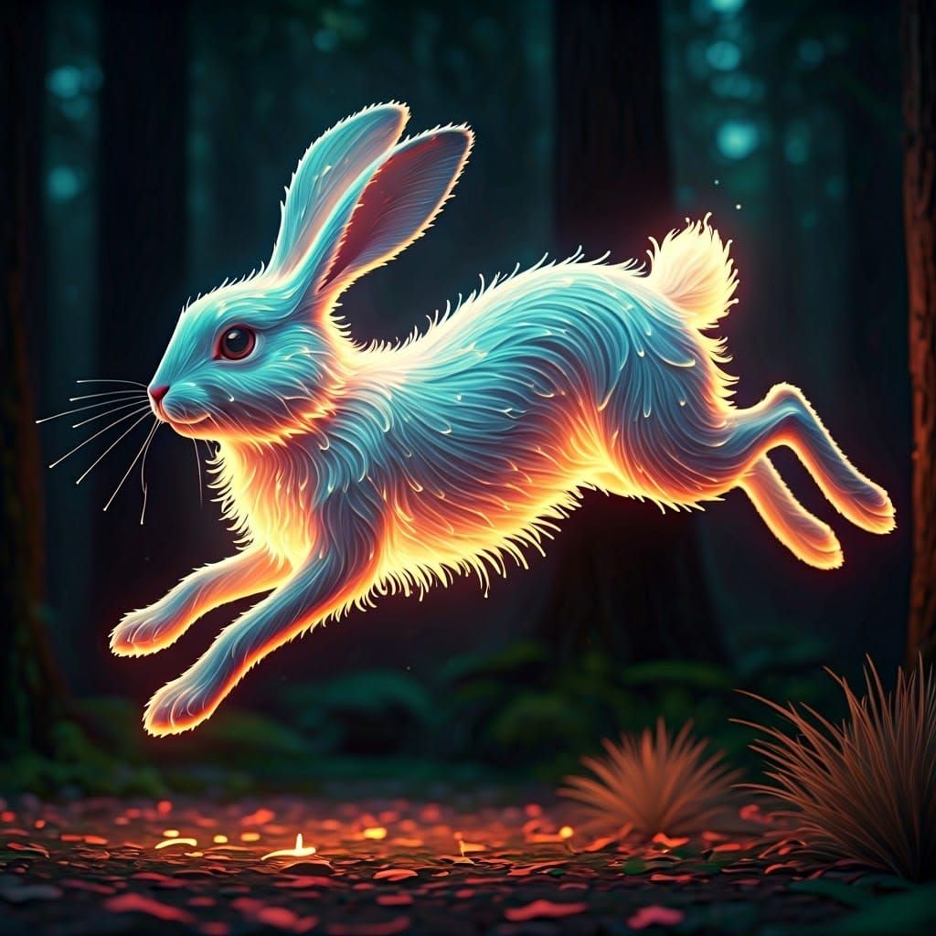 A hopping rabbit  by @Ember