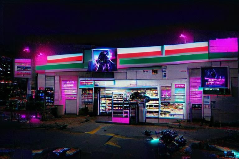 Midnight 7/11  synthwave cyberpunk