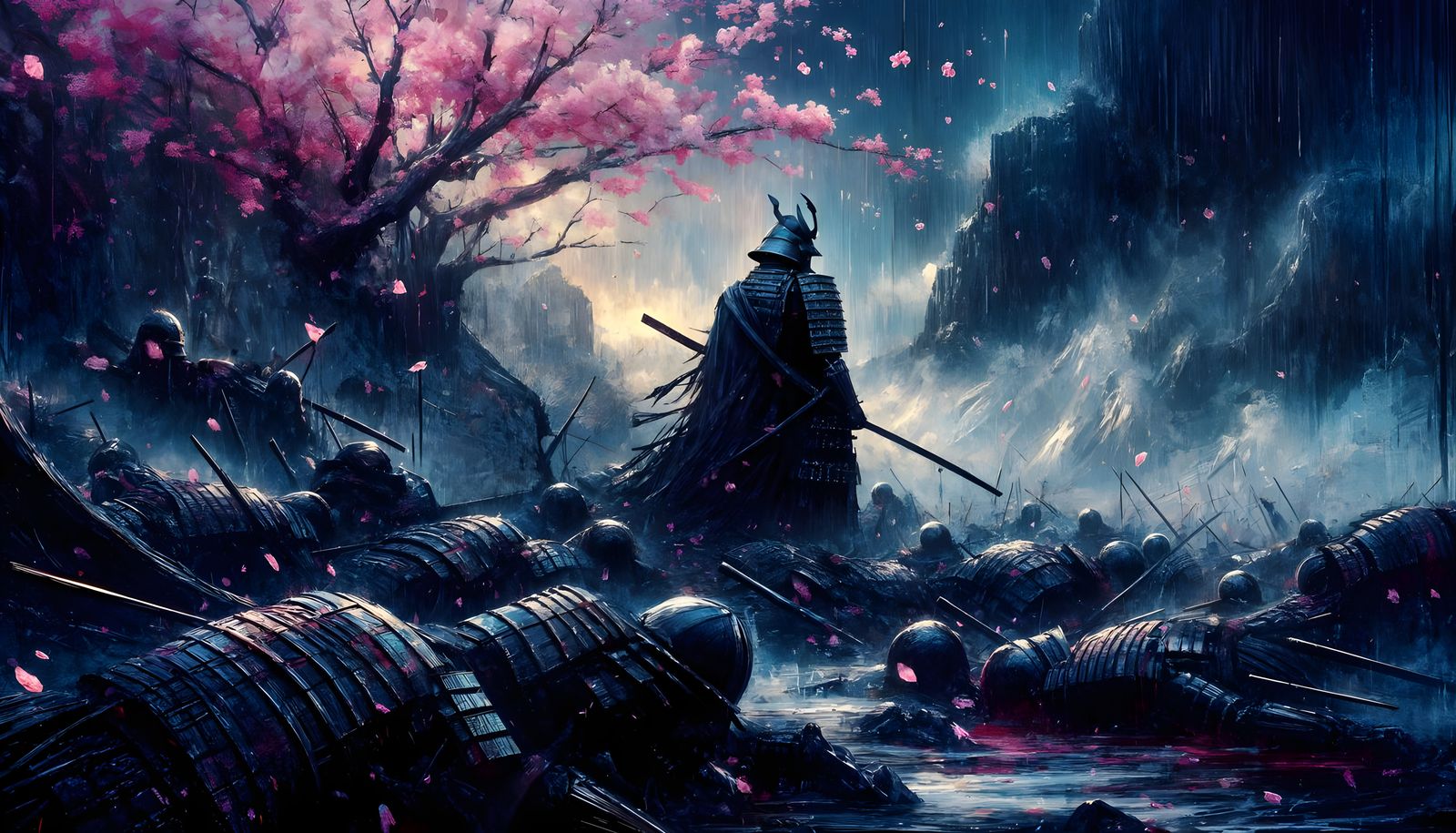 Watching cherry blossoms fall  by @Tsin