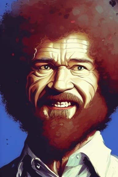 Bob Ross, happy little trees, happy little accidents, sinist...