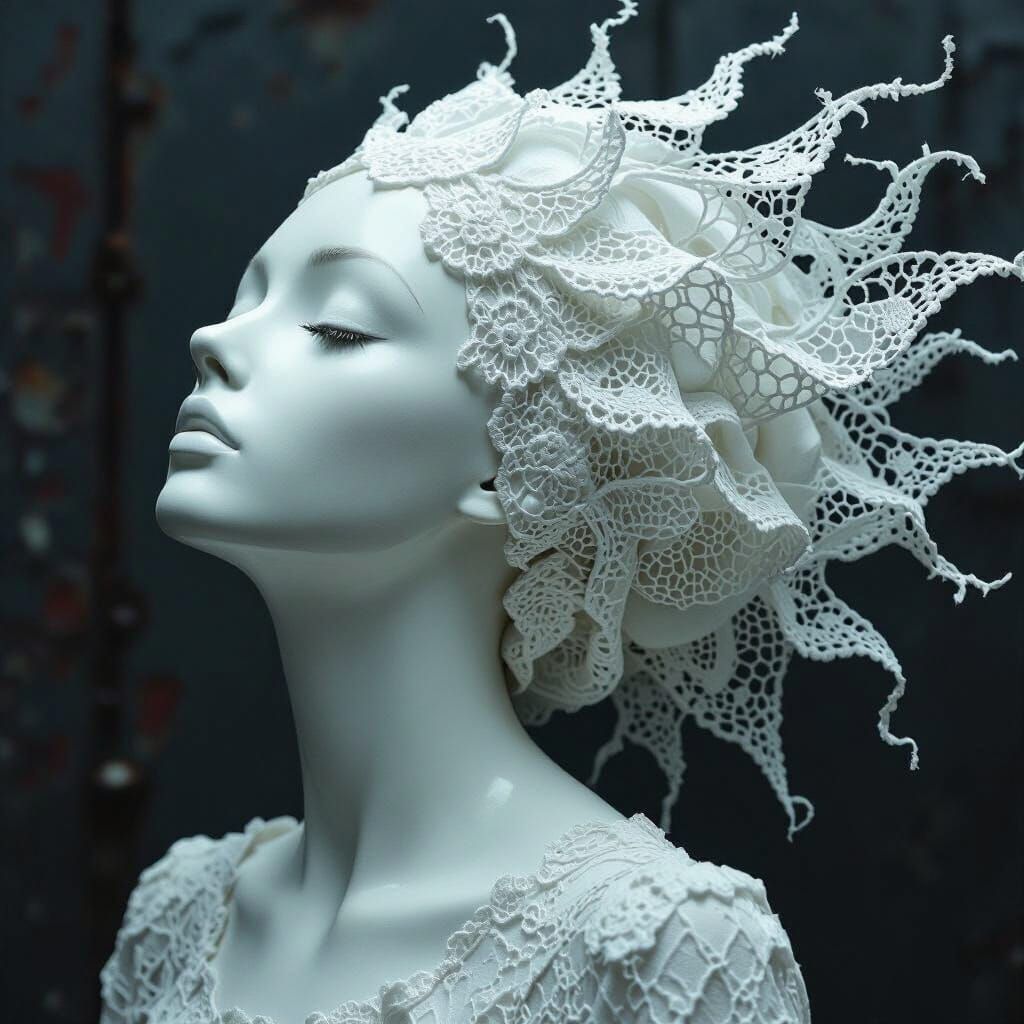 White Doily Hair  by @Hejeje777