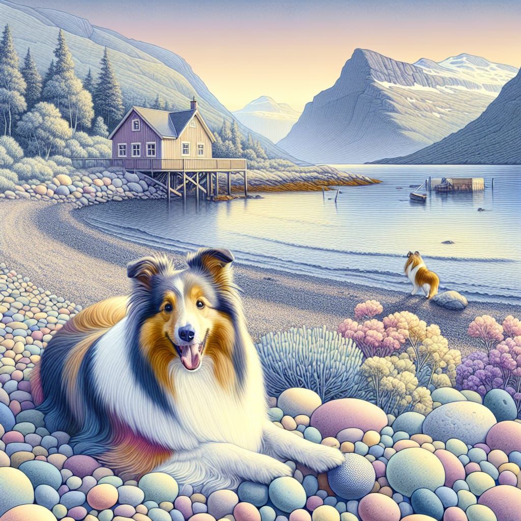 Collie on the beach