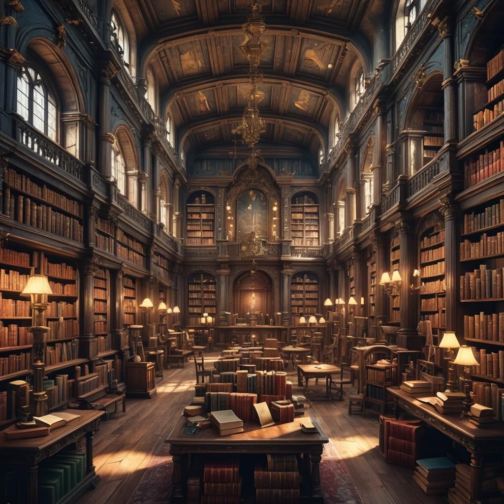 OLD library lots of books  by @Justme