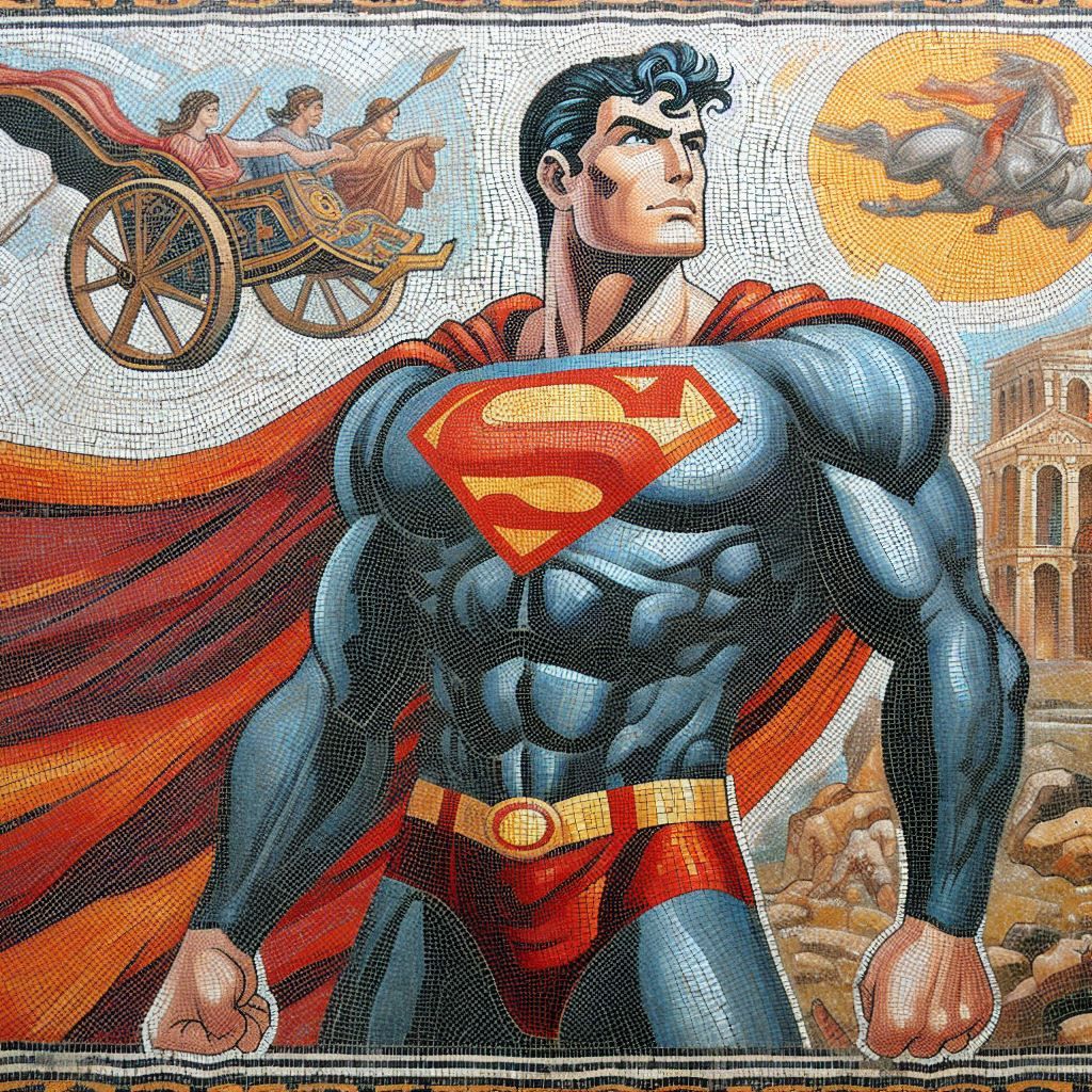 Superman as ancient Roman wall image