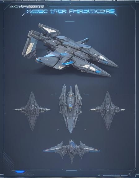 blueprints schematcs Personal starfighter intricate mech det...