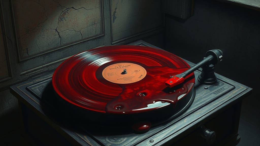 Melting record on a player  by @Talon