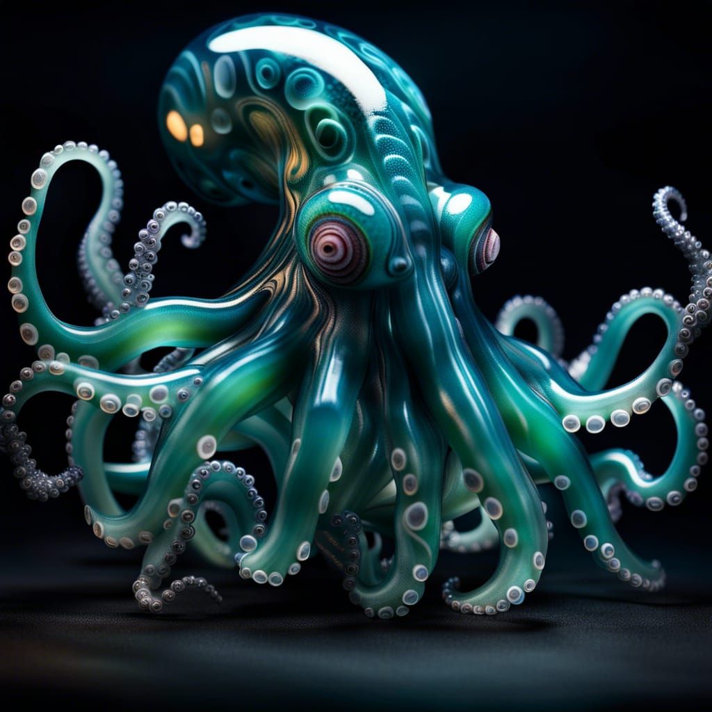 Blown glass Kraken  by @RandomJ