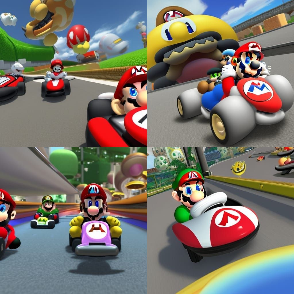 Mario kart being chased by police - AI Generated Artwork - NightCafe ...