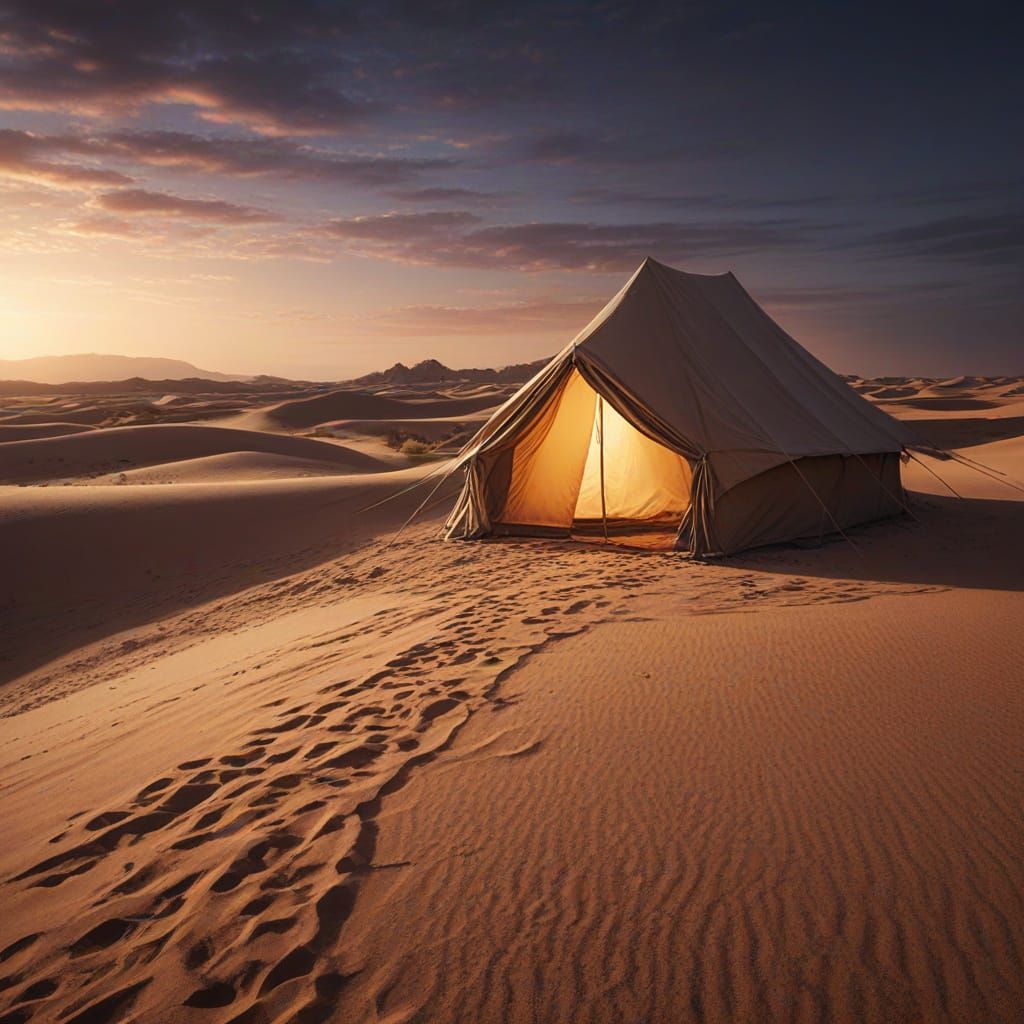 A tent in the desert
